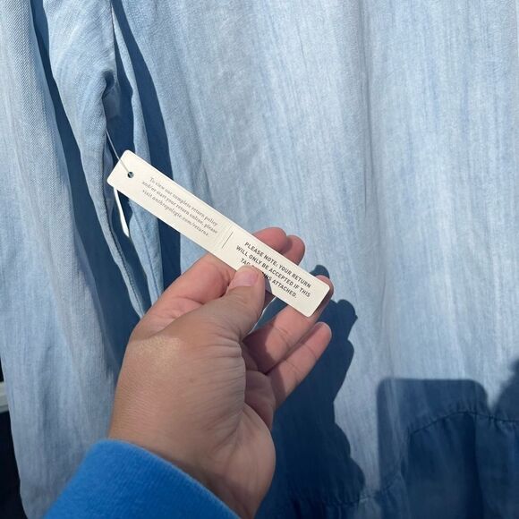 Anthropologie Cloth and Stone Tiered Tencel Chambray Dress NWT - Picture 7 of 12